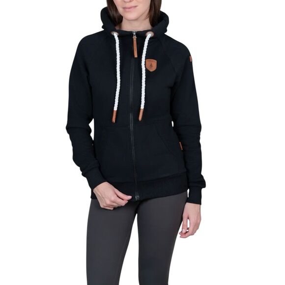 NWOT Wanakome Hera Black Full-Zip Hoodie Sweatshirt Women's Large - Picture 1 of 14